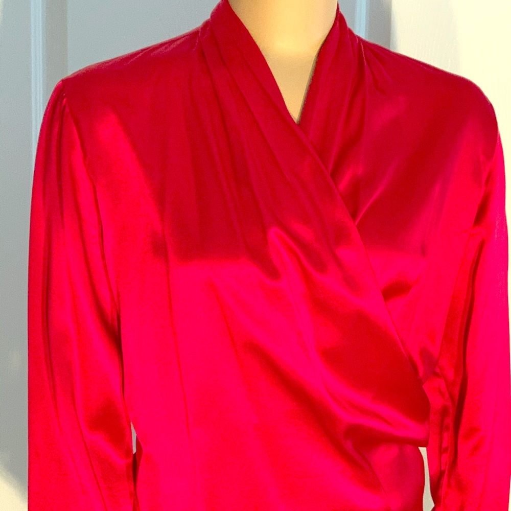 Red Pure Silk Blouse